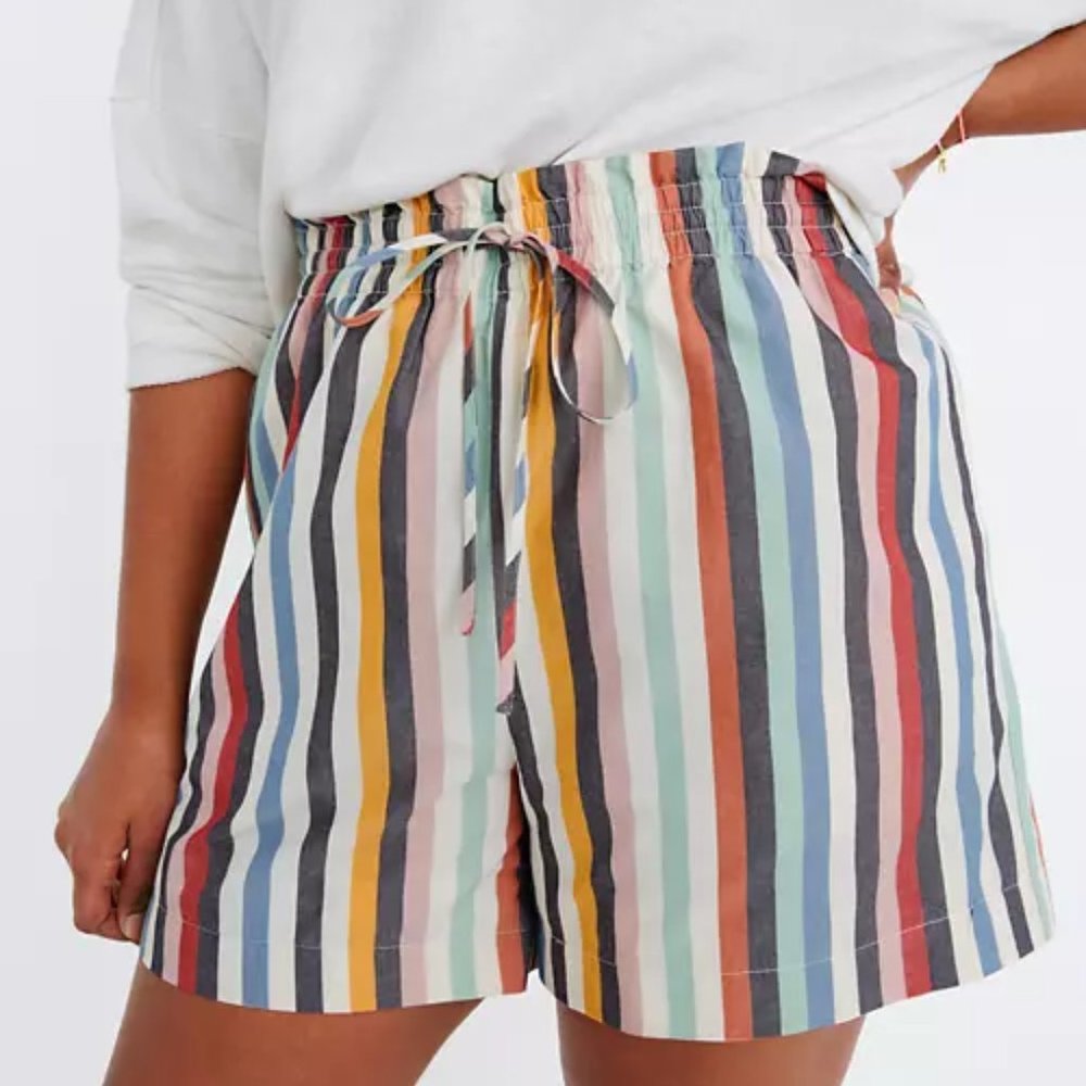 NWOT Madewell Striped Paperbag Short